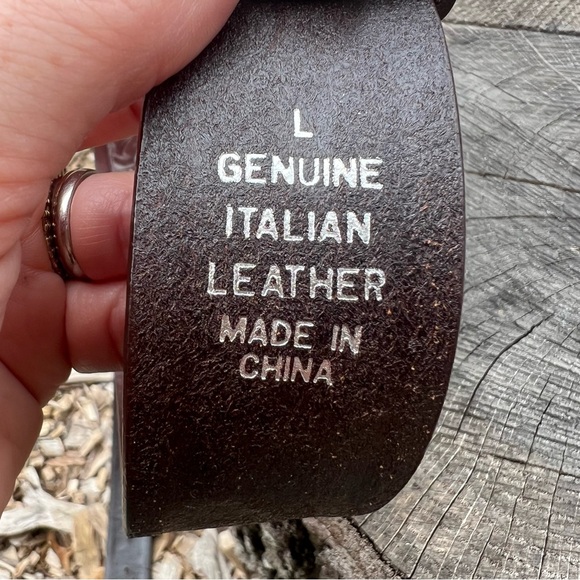 Express Western Style Genuine Leather Dark Brown Belt - Picture 4 of 8